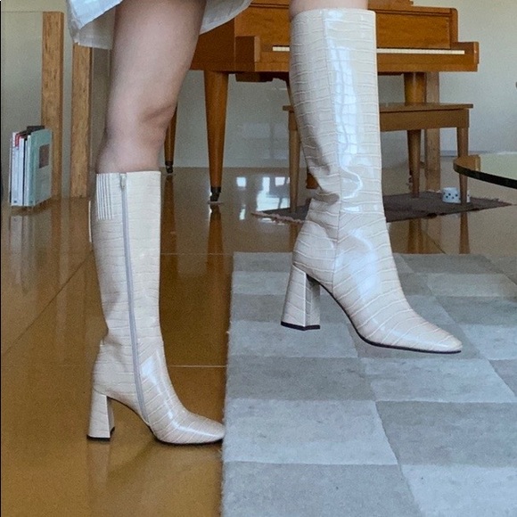 Jeffrey Campbell Heeled Croc Boots - Picture 2 of 4